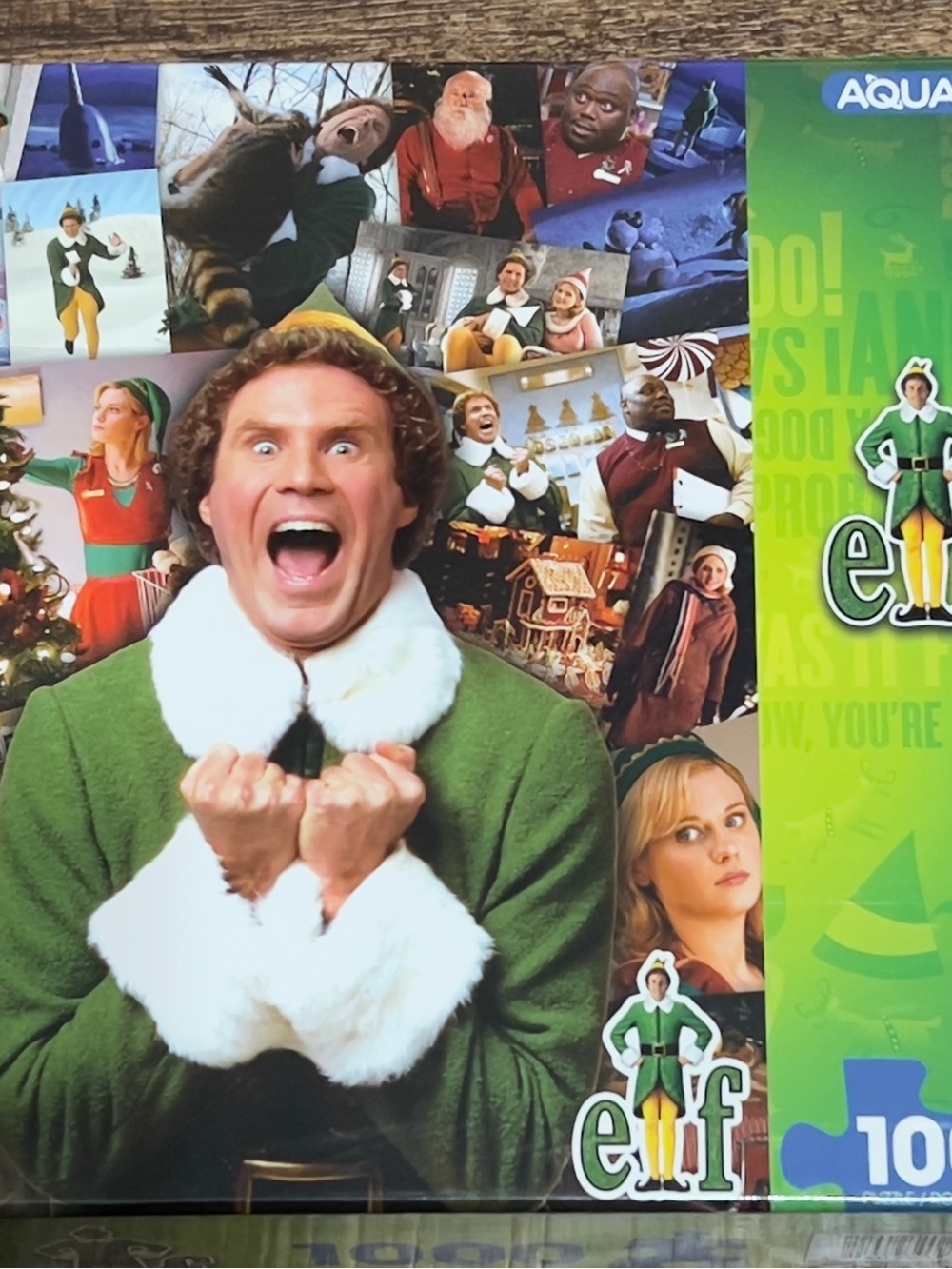 Like New Aquarius Green Elf Movie Puzzle - 1000 Piece Holiday Jigsaw
